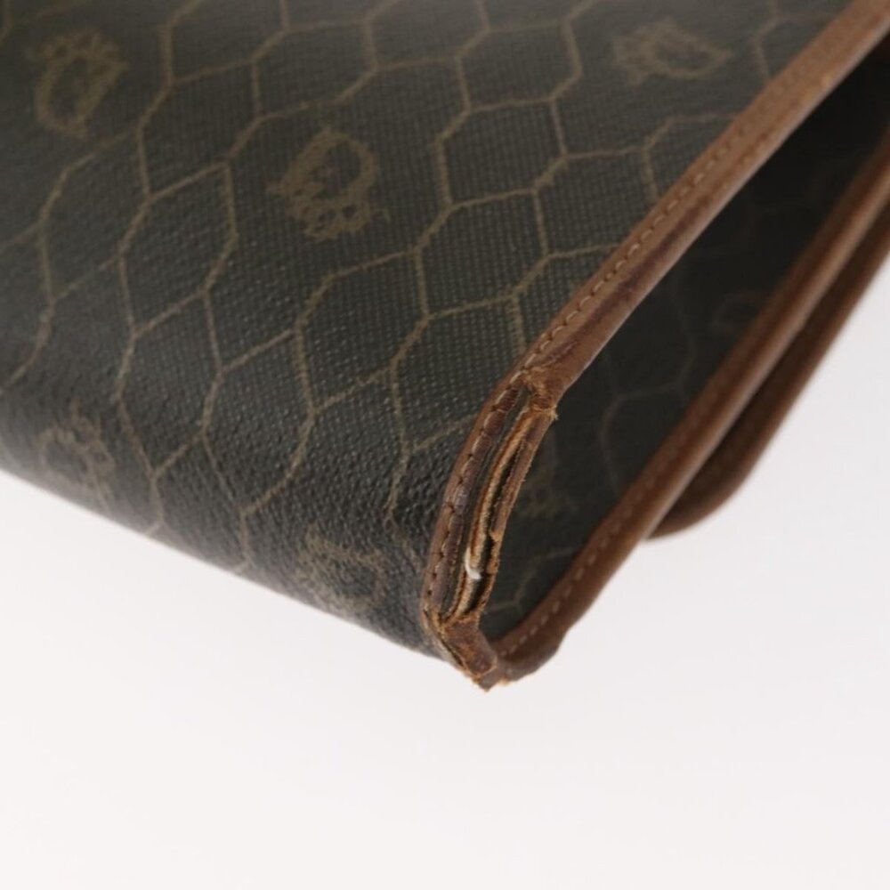 Authentic Christian Dior Honeycomb Canvas Shoulder Bag PVC Khaki Gold - Picture 8 of 16